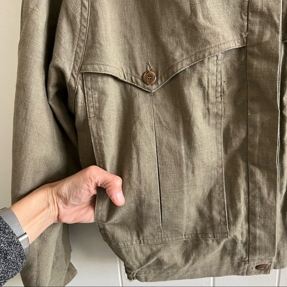 Linen blend bomber jacket - Picture 10 of 12